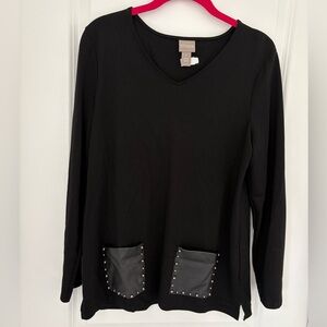Chicos Women’s Long sleeve Studded Top